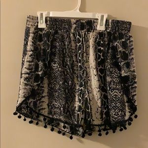 Animal print Pom Pom shorts
